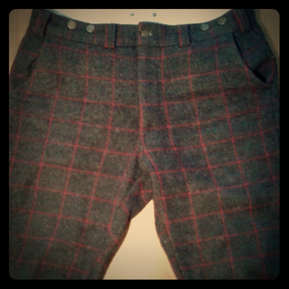 Wool Plaid Pants